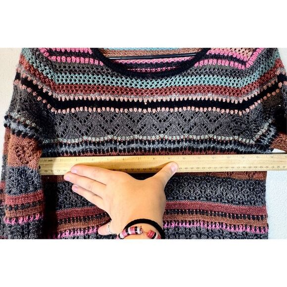 Peruvian Connection Telluride Crochet Alpaca Wool Blend Tunic Sweater/Dress XS - Picture 10 of 11